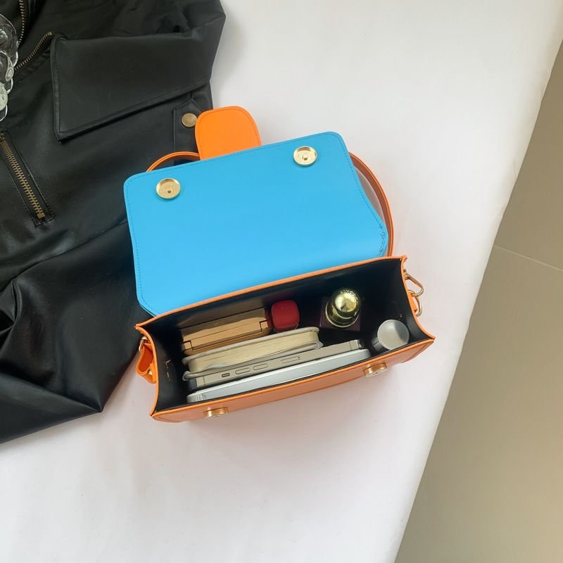 Fashion Contrast Flip Square Shoulder Bag