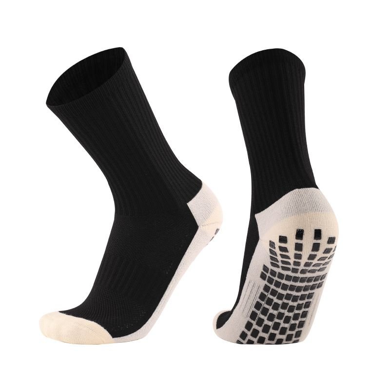 Unisex Color Matching Anti-Slip Thickening Towel Bottom Sport Mid-Calf Socks