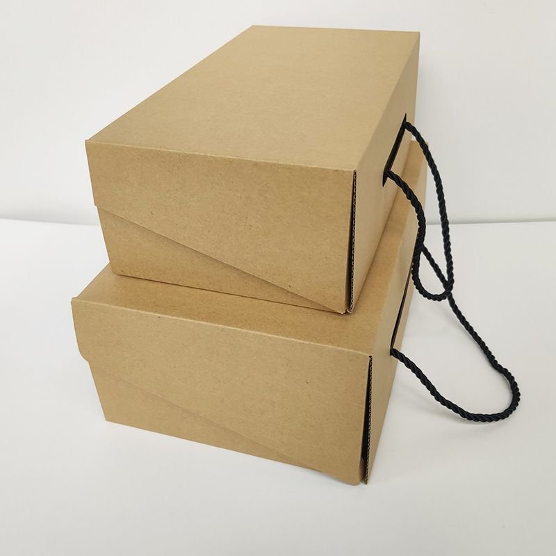 Shoe Packaging Box Corrugated Kraft Paper Portable Shoe Box