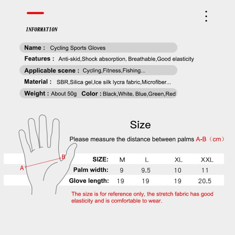 Cycling Half-Finger Gloves Men Anti-Slip Bicycle Gloves